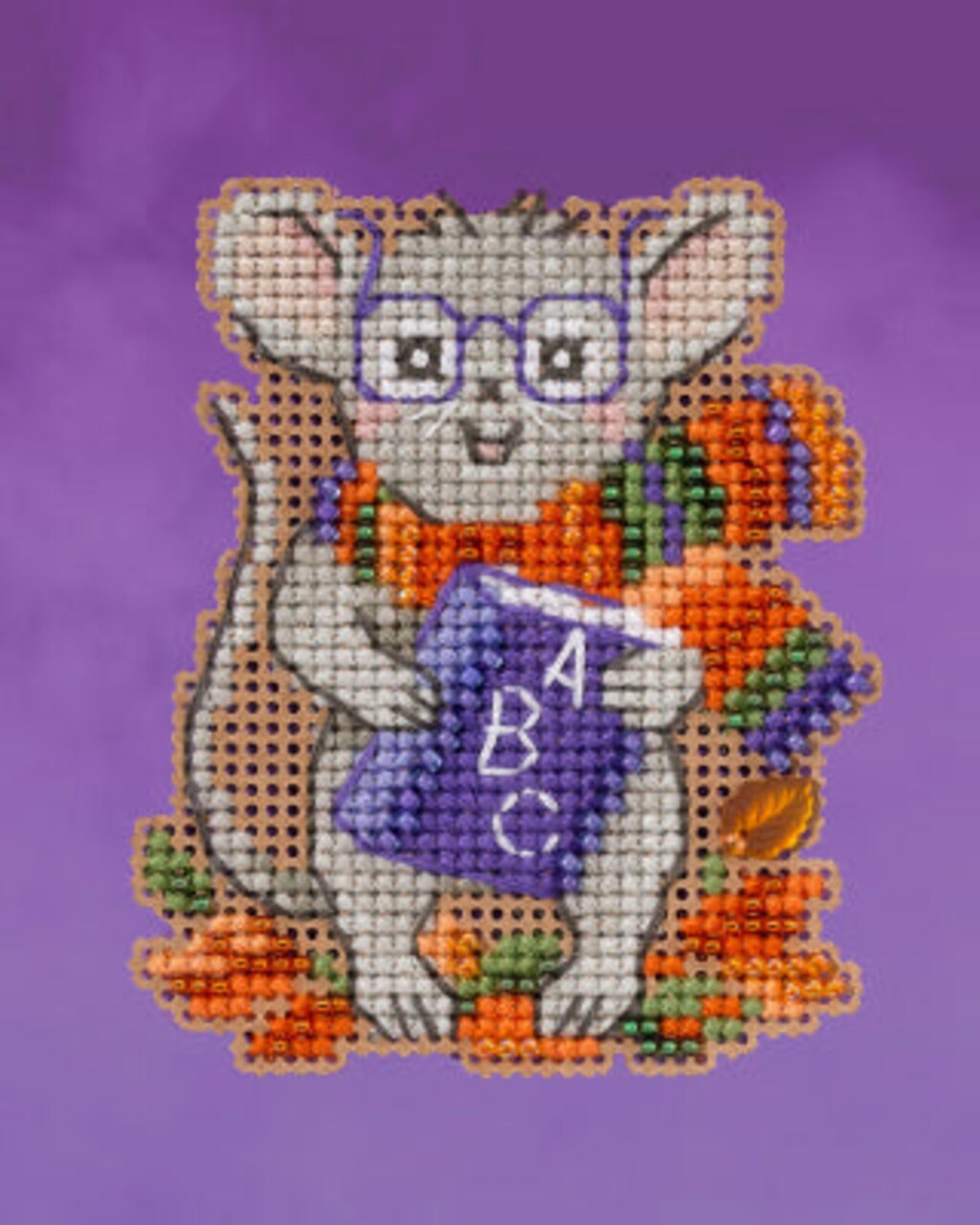 DIY Mill Hill School Mouse Halloween Counted Cross Stitch Magnet Kit